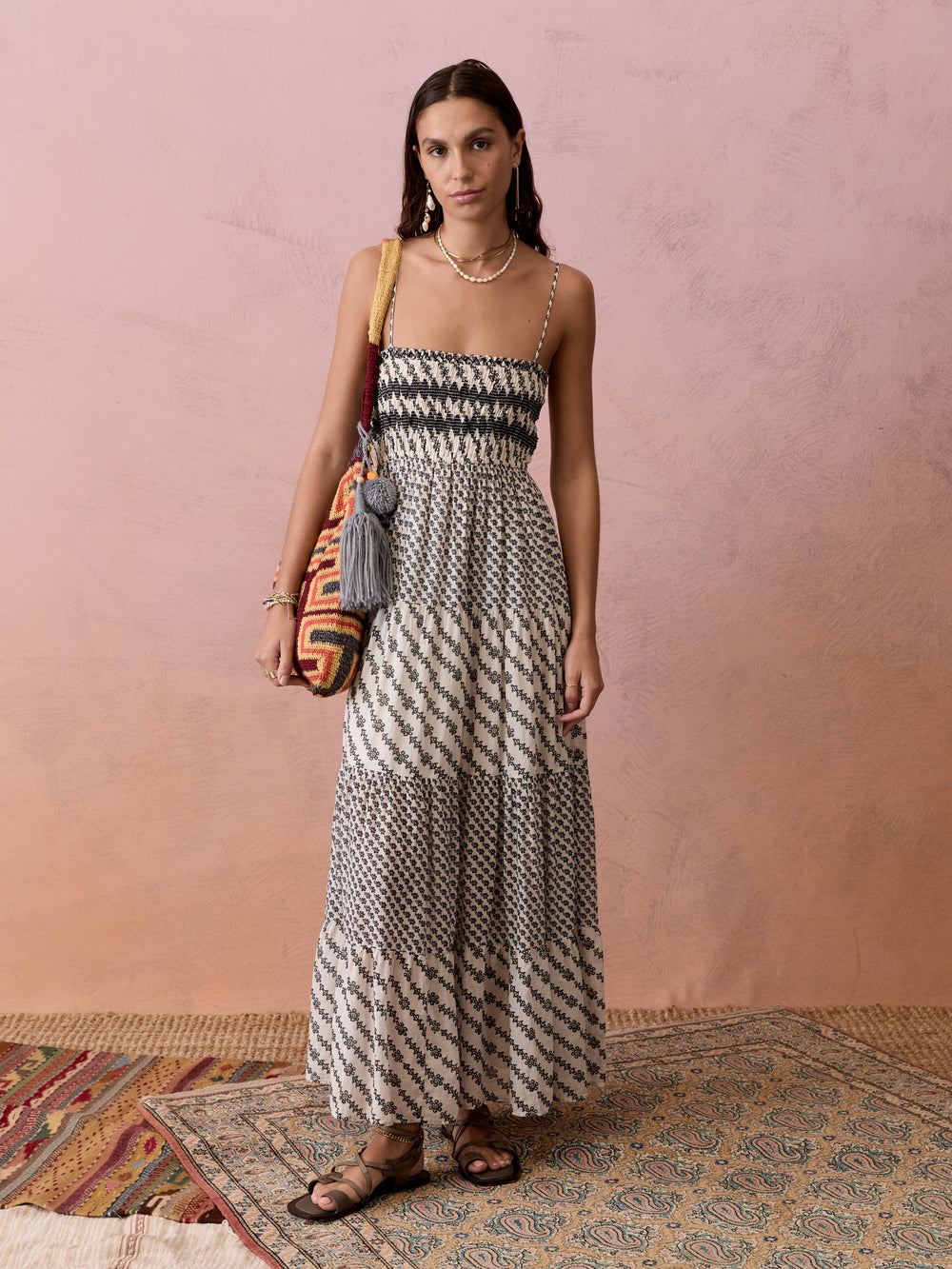Levante Shirred Maxi Dress
