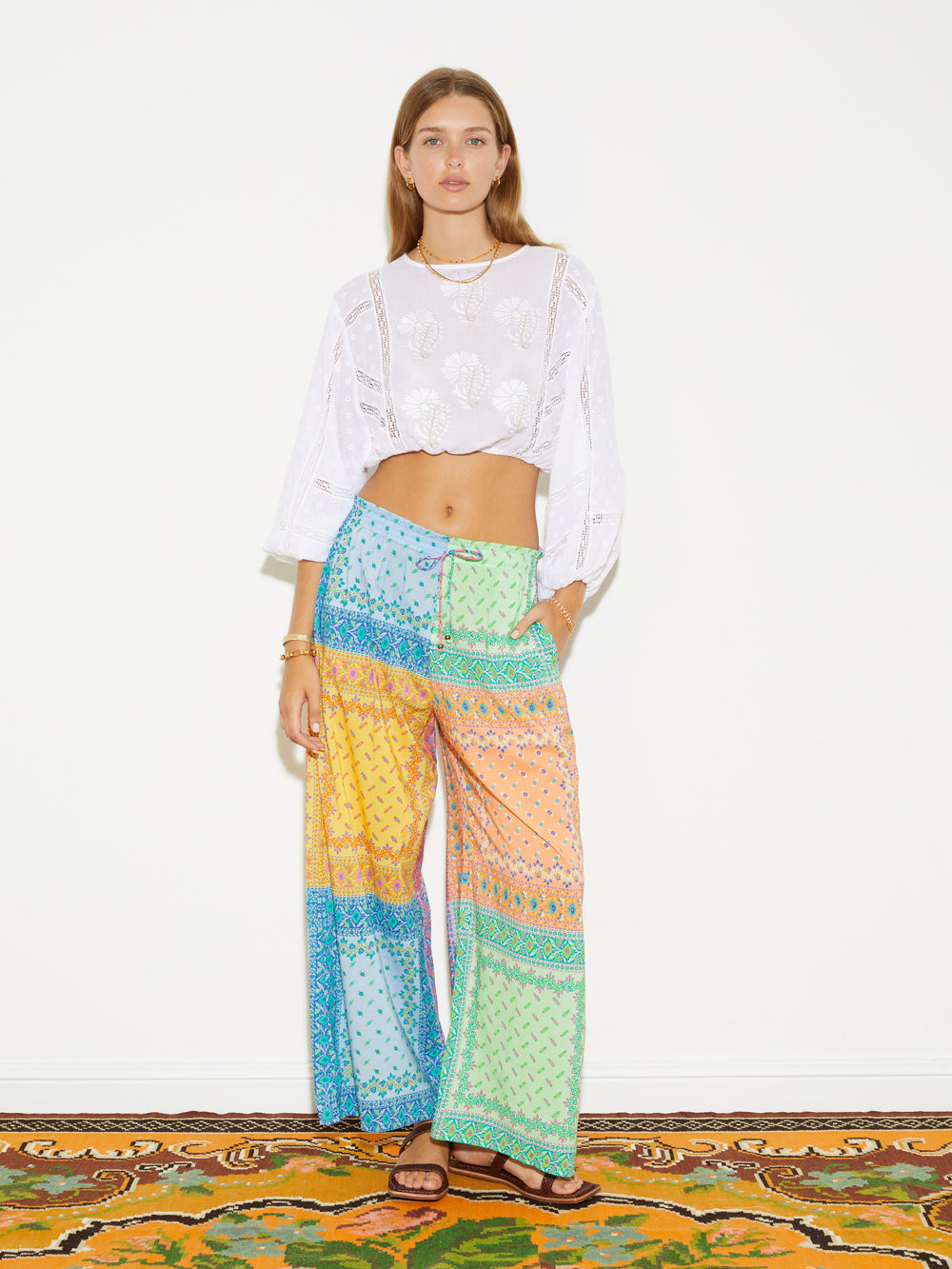 Voila Embroidered Full Sleeve Crop | Boteh