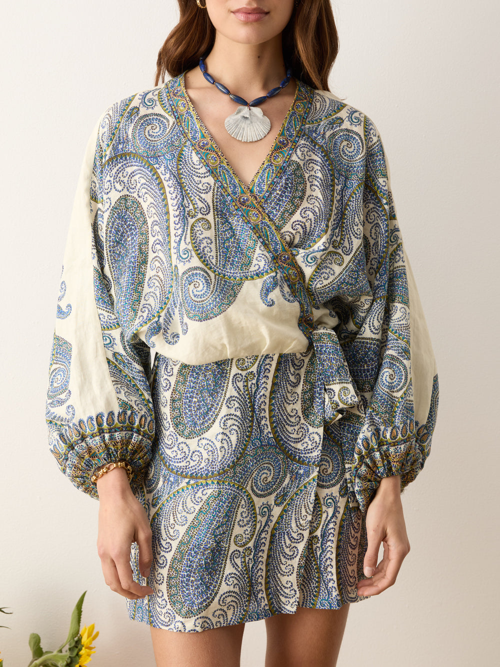 arcadia paisley mini robe dress | Boteh