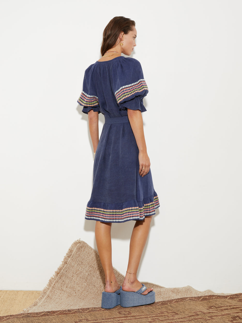 Jeanne Embroidered Smock Dress | Boteh