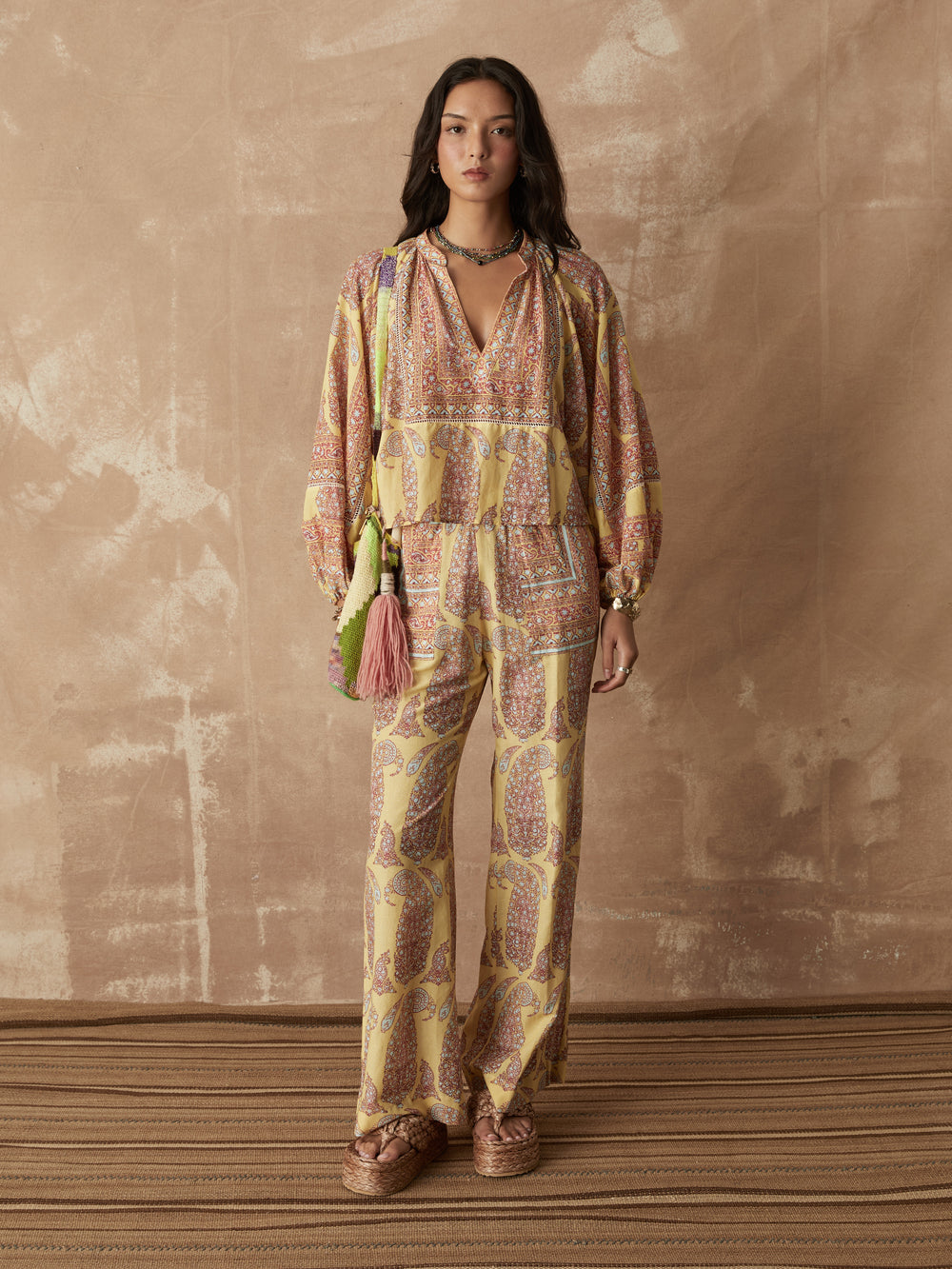 calico framed smock blouse | Boteh