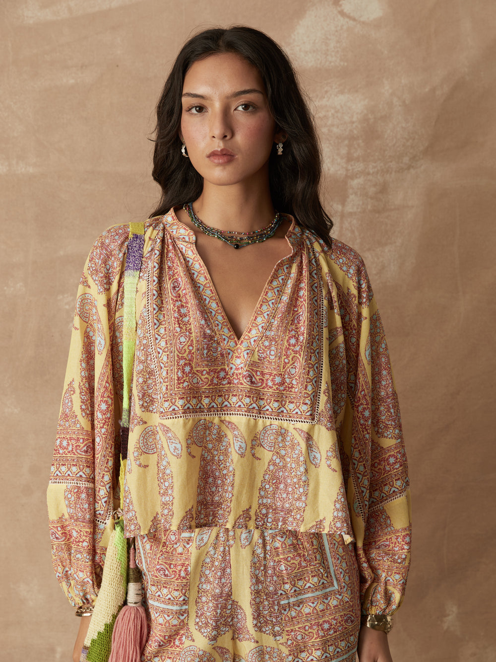 calico framed smock blouse | Boteh