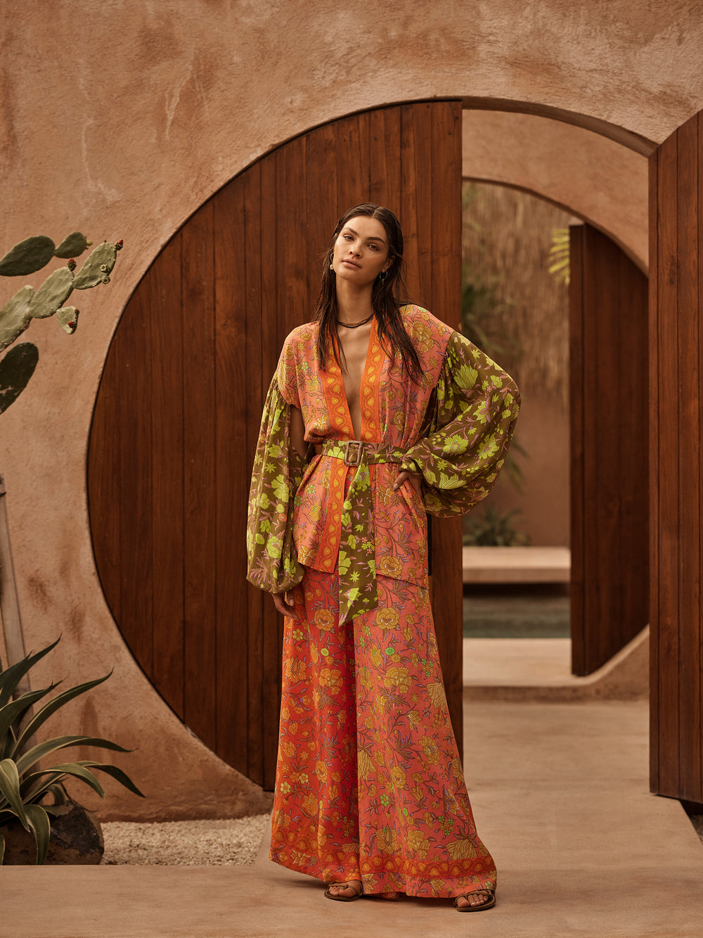 Alvita Silk Robe w Belt | Boteh