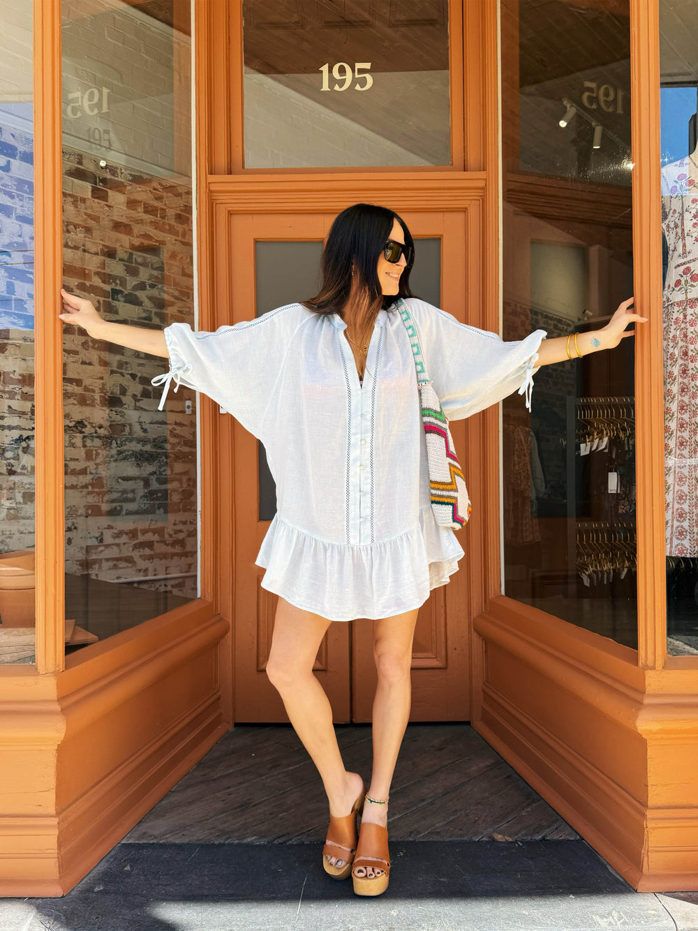 La Ponche Frill Dress Sky | Boteh