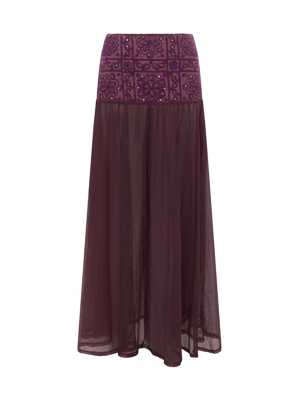 folkora embellished yoke maxi skirt | Boteh