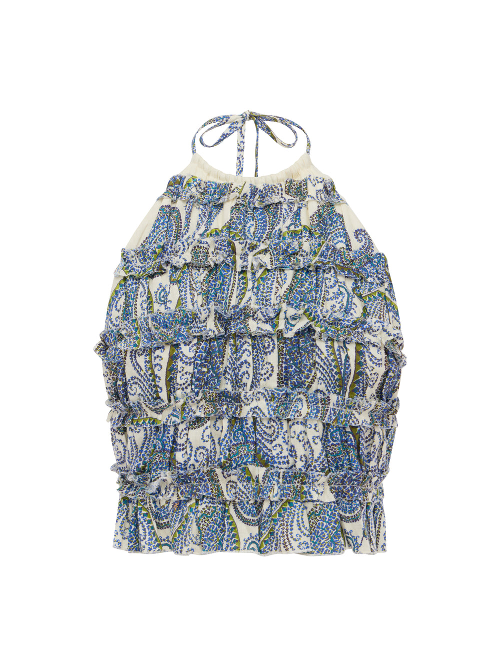 arcadia paisley rouched halter top | Boteh