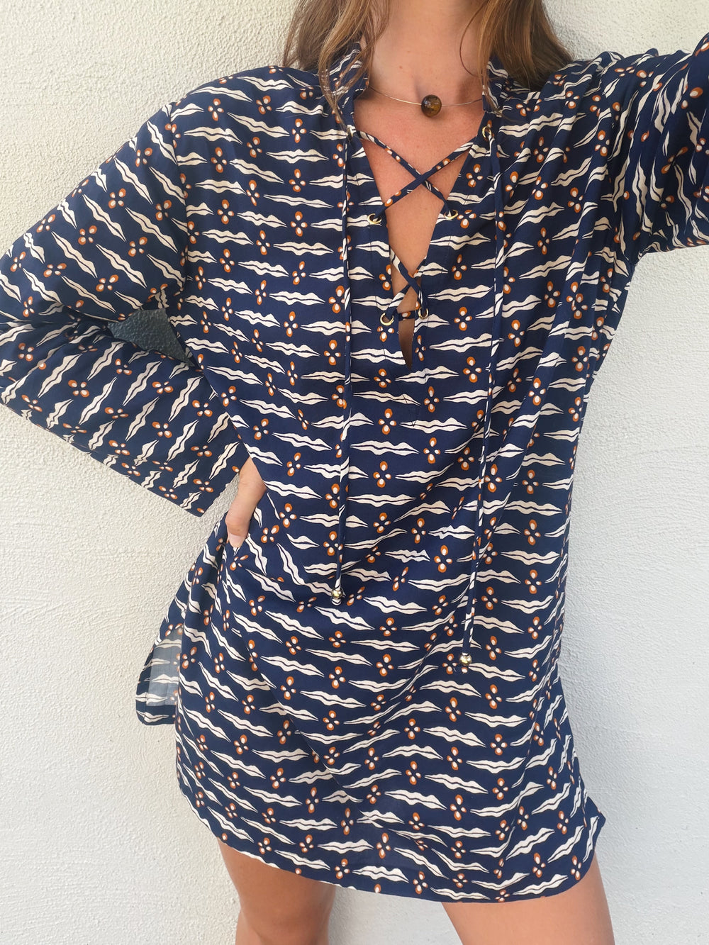 palmetto lace up tunic dress | Boteh