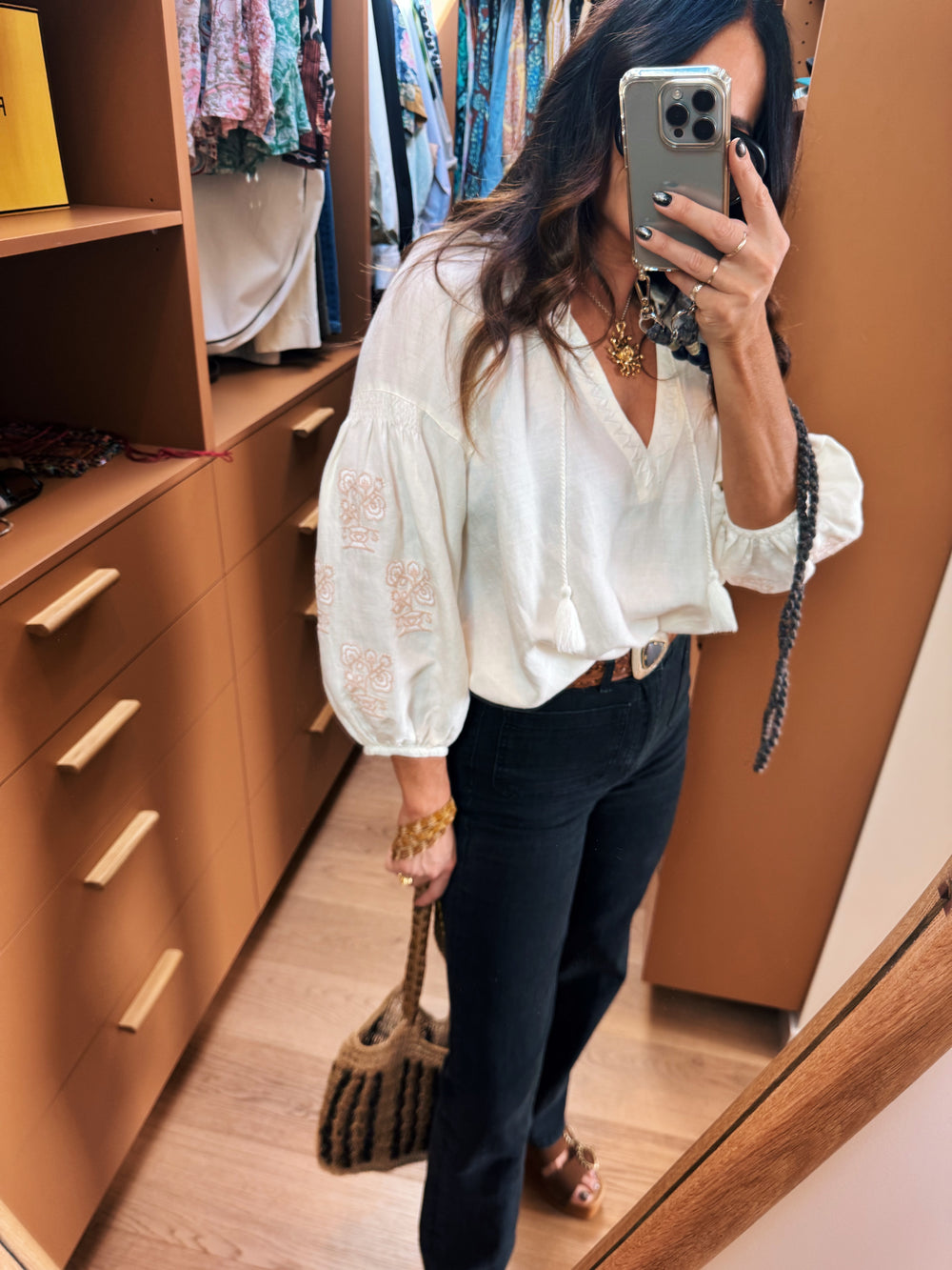 malissa embroidered blouse creme | Boteh