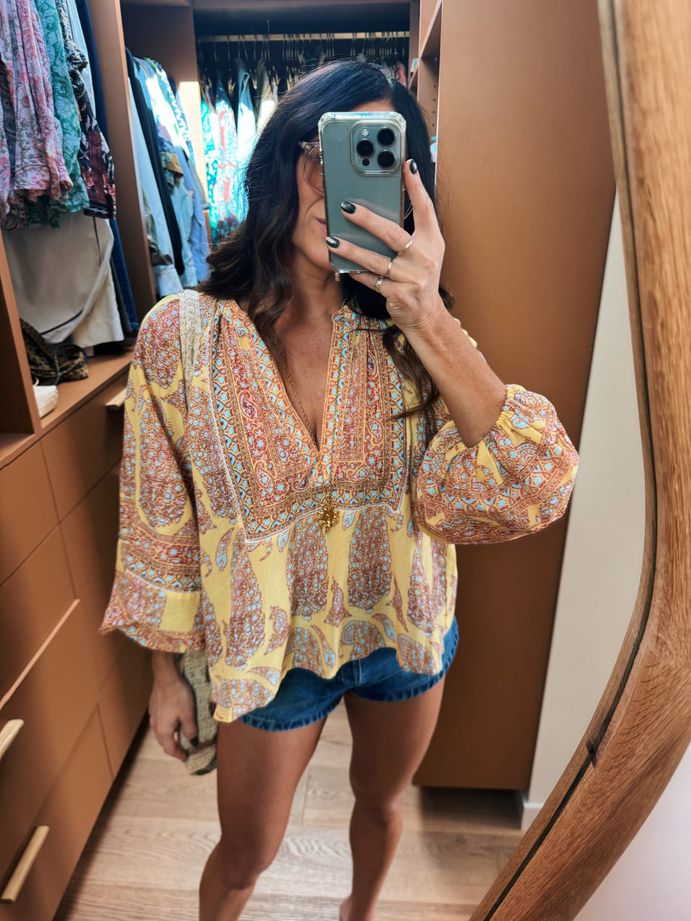 calico framed smock blouse | Boteh