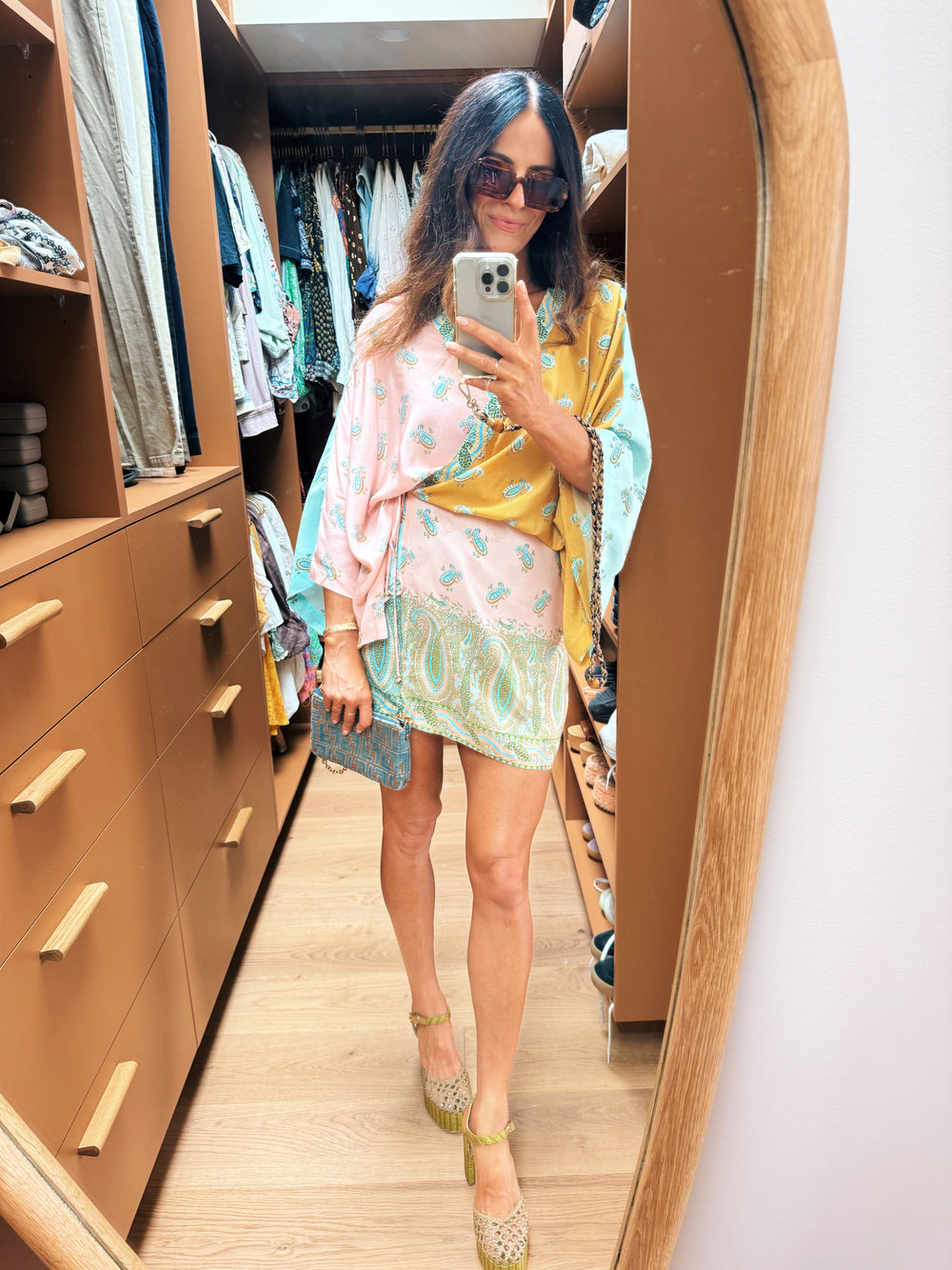 lucent silk robe mini dress | Boteh