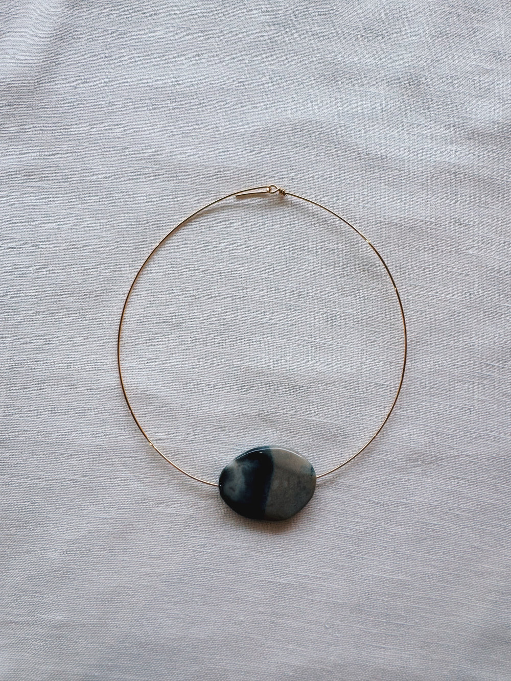 athena & co gem collar necklace gold slate | Boteh